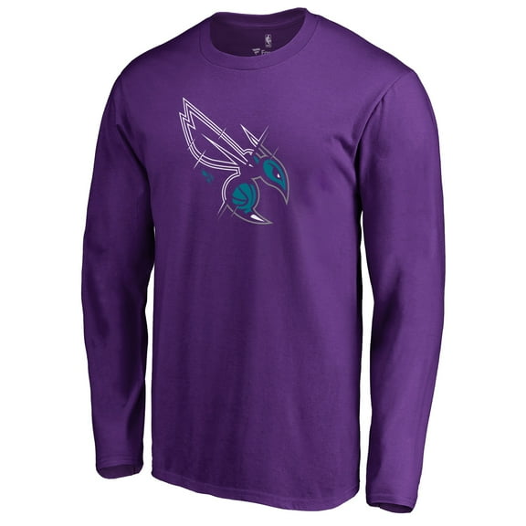 Men's Purple Charlotte Hornets X-Ray Long Sleeve T-Shirt