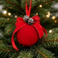 thumbnail image 3 of Dmlowu Christmas Tree Decorations, Shatterproof Red Christmas Ball Ornaments with Bow and Pinecones, Vintage Flocked Ornaments for Christmas Tree Holiday Decor, 3 of 6
