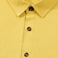 thumbnail image 6 of FRSASU Short Sleeve Polo Shirts for Men Casual Lapel Collar Pullover Tee Shirt Loose Fit Half Button Down T-Shirts Yellow, 6 of 9