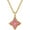 Pink Rhodonit, variant on 14K Gold Plated CZ Pendant Necklace for Women, Adjustable Chain Necklace with Colorful Clover Pendant, Lucky Necklace Jewelry for Women