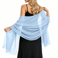 thumbnail image 5 of Women Sheer Chiffon Shawl Wrap Lightweight Scarf Elegant Evening Cover Up Soft Breathable Long Scarf for Dress Formal Party Wedding Beach Sunscreen Wrap Fashion Accessory Gift Idea, 5 of 8