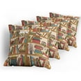 thumbnail image 5 of Ambesonne Colorful Throw Pillow Cover 4 Pack, Nerd Bohem Cat Kitten, 18", Multicolor, 5 of 7