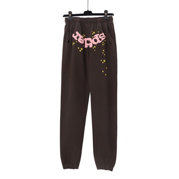 Sudadera con capucha rosa con la misma letra de espuma del cantante de hip-hop Sp5der Young Thug 555555146-2 marrón
