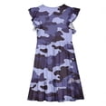 thumbnail image 4 of Amidoa Girls Summer Dresses Tiered A-Line Ruffled Dresses Kids Casual Floral Print Sundress Purple Size 12, 4 of 8
