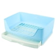thumbnail image 2 of Flmtop Pet Rabbit Splash-proof Litter Mesh Box Potty Trainer with Drawer Corner Toilet White, 2 of 9