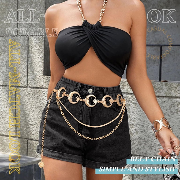 Chain Belt for Women Metal Waist Chain Fashion Multilayer 