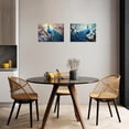 thumbnail image 2 of ZHONGYUTONG Peacock Wall Art 2 Pieces Blue Peacock with Flower Canvas Print Elegant Peacock Pictures Beautiful Birds Painting for Home Decor Frame (11"x14"x2PCS), 2 of 6