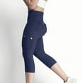 thumbnail image 6 of ZyeKqe Cargo Capri Leggings with Pockets for Women High Waist Belly Control Butt Lifting Cropped Workout Running Pants, 6 of 9