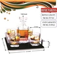 thumbnail image 3 of Bezrat Old Fashioned Decanter & Whiskey Glasses Set – On Rich Wood Mahogany Acrylic Glass Base Tray Stand – 4 Scotch Bourbon Glasses – Gift Packaging, 3 of 6