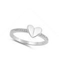 thumbnail image 4 of Clear CZ Raised Butterfly Heart Purity Ring .925 Sterling Silver Band White Female Size 5, 4 of 4