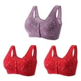 thumbnail image 2 of Utoimkio Front Closure Wireless Bras for Women 3 Pack Comfort Full Coverage Bras for Women No Underwire Everyday Bras, 2 of 5