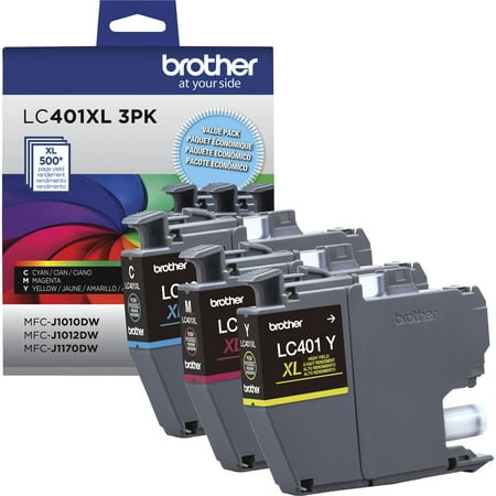 Brother - LC401 3PK Standard Yield 3-Pack Color Ink Cartridges - Cyan/Magenta/Yellow