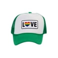 thumbnail image 1 of Gravity Threads LGBTQ+ Love Rainbow Heart Patch Trucker Hat - White/Kelly Green, 1 of 2