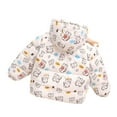 thumbnail image 4 of Lkhaha Toddler Girl Jacket Cute Cartoon Dog Print Puffer Down Padded Baby Warm Thicken Lined Parka Kids Outerwear Jackets Size 4-6 Years, 4 of 4