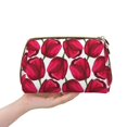 thumbnail image 4 of Naloa Tulips Flowers Leather Makeup Bag for Purse Travel, Portable Small Cosmetic Organizer for Women and Girls, Make up Bag with Zipper, 4 of 8