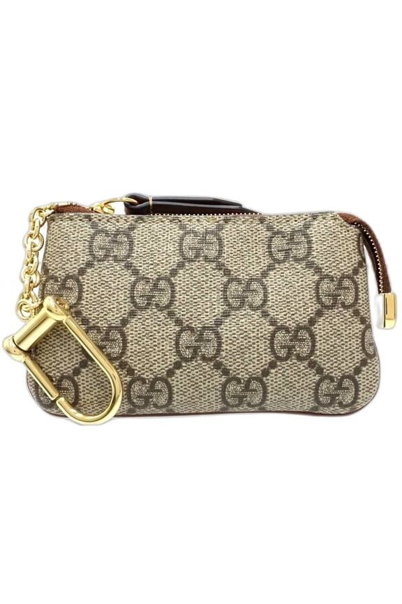Pre-Owned GUCCI Wallet/Coin Case 447964 Key Pouch GG Emblem Canvas Brown Women's... (Good)