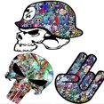 thumbnail image 4 of 2 pegatinas para carrocería de coche, grafiti de motocicleta, calavera, fantasma, garra, pegatinas de terror para coche, pegatinas reflectantes para coche., 4 of 5