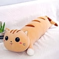 thumbnail image 2 of Long Happy Cat Plush Pillow,Stuffed Animals Cat Pillow Cute Sleeping Throw Pillow,Soft Body Pillow Doll Toy Gift for Girlfriend Kids (Brown,20in/50cm), 2 of 5