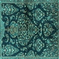 thumbnail image 1 of Ahgly Company Machine Washable Indoor Square Persian Turquoise Blue Traditional Area Rugs, 5' Square, 1 of 4