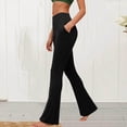 thumbnail image 2 of iHPH7 Flare Leggings with Pockets for Women Seamless Yoga Pants with Tummy Control Bootcut Work Pants Trendy Black L, 2 of 6