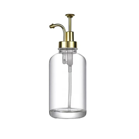 Dienrx Gold Glass Coffee Syrup Dispenser - Food-Grade Glass Bottle with Press Pump | Leak-Proof, Multi-Purpose for Coffee Bars, Home Kitchens, Baristas, Home Cooks