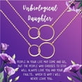 thumbnail image 2 of Anavia Unbiological Daughter Jewelry, Step Daughter Necklace Gift, Bonus Daughter Birthday Card Gift, Mother Daughter Set Necklace-[Two Rose Gold Infinity Double Ring, Royal Purple Gift Card], 2 of 3