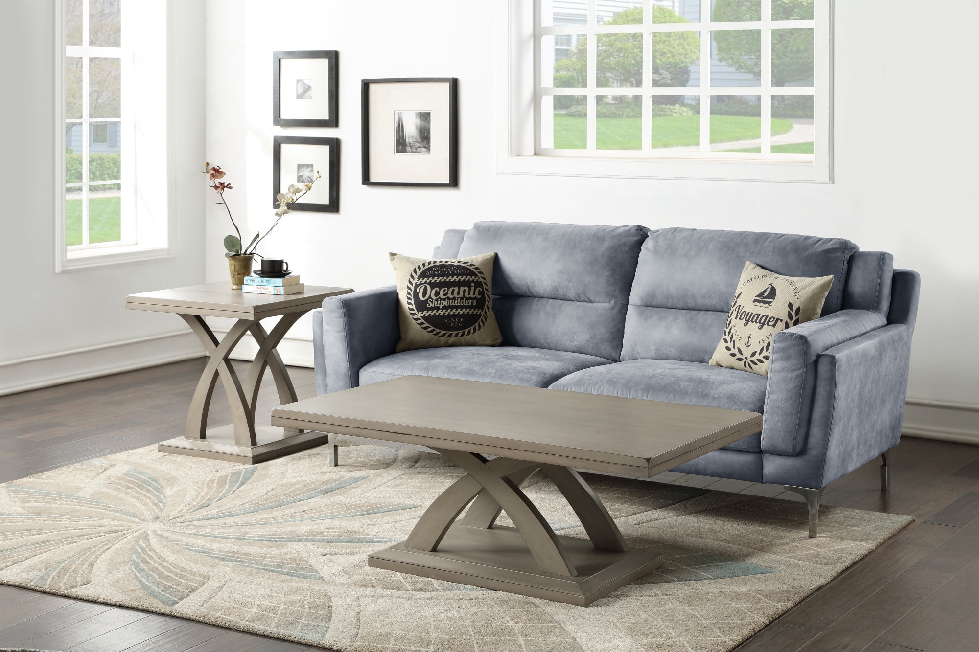 Steve Silver Jocelyn Gray Wood End Table
