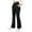 Black, variant on Langwyqu Women's Bootcut Yoga Pants Crossover Female Casual Trousers Split Flare Leggings with Pocket