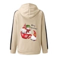 thumbnail image 4 of Sudadera para mujer Sudaderas de gran tamaño Casual Manga larga Bolsillo Suelto Navidad Impreso Cremallera Medio y largo Tops Blusa con capucha Odeerbi ODB-5, 4 of 6
