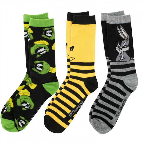 Looney Tunes Character Stripes Crew Socks 3-Pair Pack