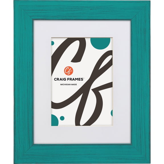 Craig Frames Jasper, 12x15 inch Country French Teal Picture Frame Matted for a 8.5x11 Photo