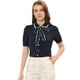 thumbnail image 1 of INSPIRE CHIC Blusa De Trabajo De Manga Corta Con Cuello Abullonado Y Cuello Peter Pan Para Mujer azul oscuro M, 1 of 4