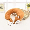 thumbnail image 4 of Almohadas de viaje para niños Almohada de zorro animal de dibujos animados lindo Almohada en U ergonómica para adultos en forma de U para, (rojo) Rojo Verde  Cocina, Decoración y Otros, 4 of 4