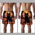 thumbnail image 3 of luoweisi Men's Beach Shorts Quick Dry Swim Trunks with Mesh Lining Halloween Black Cat L, 3 of 5