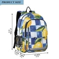 thumbnail image 2 of FORMRS Unisex School Backpack 17" Student Travel Bag with Laptop Compartment, Lemon Checkered, 2 of 7