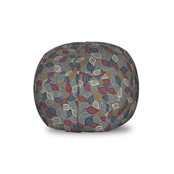 Autumn Storage Toy Bag Chair, Bunch of Various Colored Faded Leaves Deciduous Trees Fall Season Plants Foliage Art, Stuffed Animal Organizer Washable Bag, Large Size, Multicolor, by Ambesonne