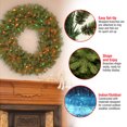 thumbnail image 4 of National Tree Company Pre-Lit Artificial Christmas Wreath, Green, Norwood Fir, Multicolor Lights, Christmas Collection, 24 Inches, 4 of 4