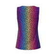 thumbnail image 5 of Picia Leopard Neon Rainbow Gradient Pattern Women's Workout Tank Top,Breathable Activewear,Slim Fit Athletic Top,Versatile Workout Moisture-wicking top-Small, 5 of 9