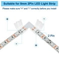 thumbnail image 4 of Uxcell Paquete de 10 Conectores de Luz LED de 2 Pines en Forma de L de 8 mm para Luces de Tira 5050 2835 Iluminación DIY [Blanco], 4 of 6