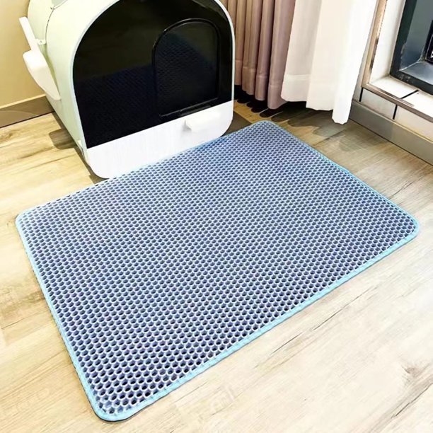 ¡Oferta de tapetes para arena de gato! Tapete extragrande de 40 x 60 cm, de doble capa, resistente a la orina y al agua, fácil de limpiar, lavable a máquina, antideslizante y con filtro.