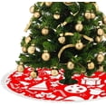 thumbnail image 3 of GZHJMY Christmas Symbols On Red Christmas Tree Skirt 36" for Indoor Outdoor Holiday Party Office Store Cupboard Decoration, 3 of 5