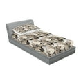 thumbnail image 2 of Ambesonne Floral Fitted Sheet & Pillow Sham Set, Vintage Plant Soft Color, Twin, Tan Black, 2 of 2