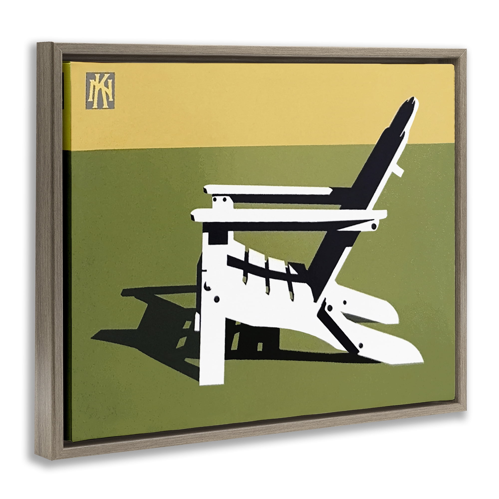 Stupell Industries Minimal Sunlit Lounge Chair Brown Framed Floater Canvas Wall Art, design by Jadei Graphics