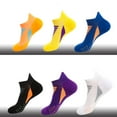 thumbnail image 2 of Unisex Ankle-Length Athletic Socks for Spring & Summer - Breathable Mesh Nylon Running Socks with Anti-Skid Shock-Absorbent Grain, Moisture-Wicking, Patchwork Print Design - Ideal for Soccer,, 2 of 7