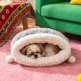 thumbnail image 5 of EBCUE Semi‑Enclosed Pet Sleeping Bag Bed, Removable Washable Warm Winter Cave, Deep‑Sleep Nest for Small‑Medium Cats Dogs Indoor Home All Season Winter Use Holiday Pet Supplies, 5 of 6