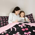 thumbnail image 3 of Feelyou Bow Cherry Queen Comforter Set, Stars Print Bedding Comforter Set, 3-Piece, 3 of 6