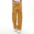 thumbnail image 2 of RYDCOT Women's Hiking Pants Quick Dry Lightweight Cargo Pants Water Resistant Multi Pockets Golf Travel Work Camping Yellow, 2 of 7