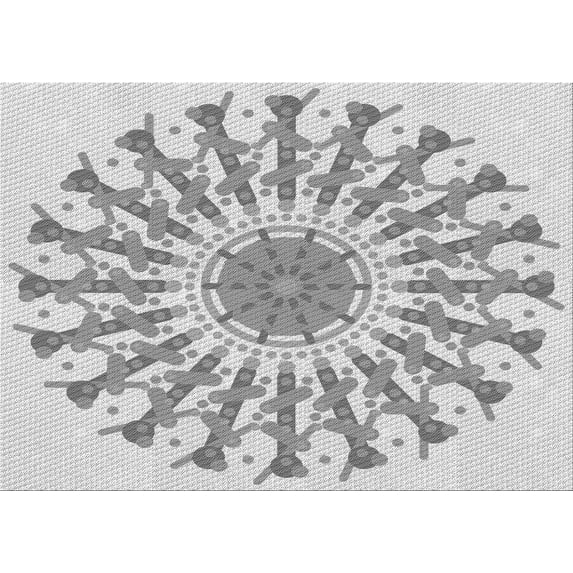 Ahgly Company Machine Washable Indoor Rectangle Transitional Gunmetal Gray Area Rugs, 3' x 5'