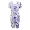 thumbnail image 4 of Blusas para las Mujeres Casual, Cuello en V de Manga Corta Impresa Superior Y Suelto Pantalones Cortos, Conjuntos de Moda de Verano, 4 of 4