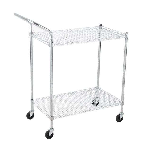 Heavy-duty commercial-grade utility cart: 2-tire steel service cart con wheels y high handle bar